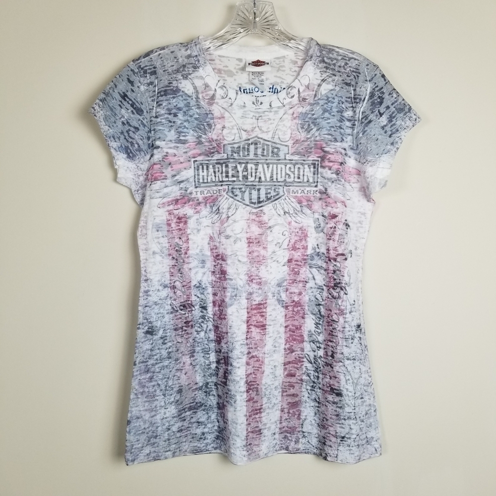 Harley Davidson Burnout T Shirt Cheyenne Wyoming Large